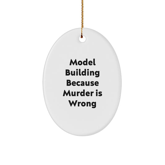Funny Model Building Christmas Unique Gifts for Men Oval Ornaments from Friends - Image 1