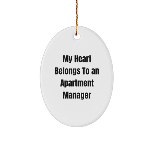 Heartfelt Gifts for Apartment Manager Lover - Funny Apartment Manager Oval Ornament - Oval Shaped MDF Christmas Unique Gifts from Friends - Image 1