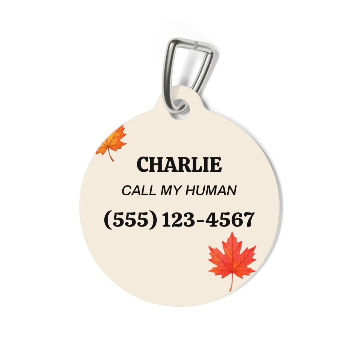 Personalized Fall Dog Tag – Autumn Leaves Custom Pet ID Tag