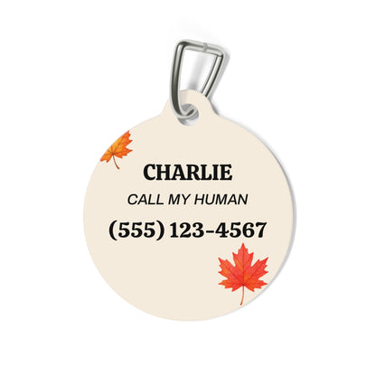 Personalized Fall Dog Tag – Autumn Leaves Custom Pet ID Tag