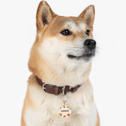 Personalized Fall Dog Tag – Autumn Leaves Custom Pet ID Tag
