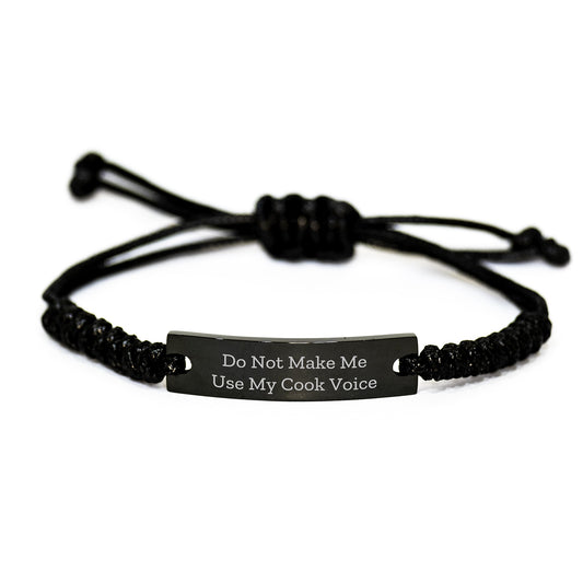 Funny Cook Gifts from Friends for Graduation Unique Gifts - 'Do Not Make Me Use My Cook Voice' Rope Bracelet - Image 1