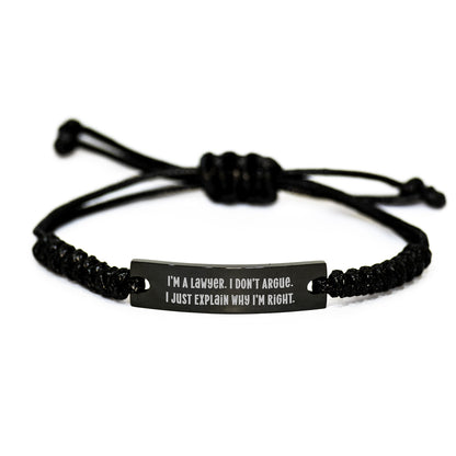 Funny Lawyer Rope Bracelet Gifts for Men Lawyer Friends from Women Christmas Unique Gifts - Image 1