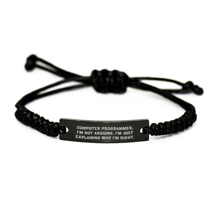 Computer Programmer Rope Bracelet Gifts from Friends - Funny Quote Birthday Unique Presents for Men, Women, Coworkers, Family, Computer Programmer Enthusiasts - Image 1