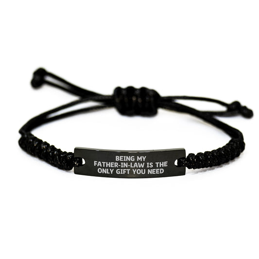 Funny Father-in-law Gifts, Rope Bracelet with Being My Father-in-law Quote, Birthday Unique Presents for Dad-in-law Men - Image 1