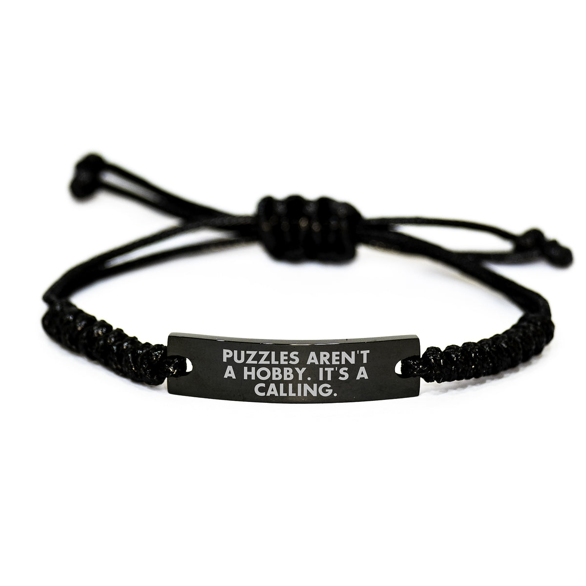 Puzzles Rope Bracelet Funny Quote 'Puzzles Aren't A Hobby. It's A Calling.' Mother's Day Unique Gift for Puzzles Lover from Family - Image 1