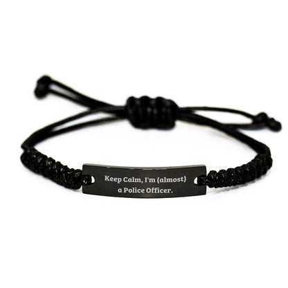 Police Officer Gift for Him - Keep Calm Keepsake Rope Bracelet - Image 1