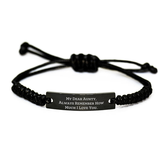 Funny Aunty Gifts from Family, Aunty Rope Bracelet My Dear Aunty Always Remember How Much I Love You Birthday Unique Tokens - Image 1