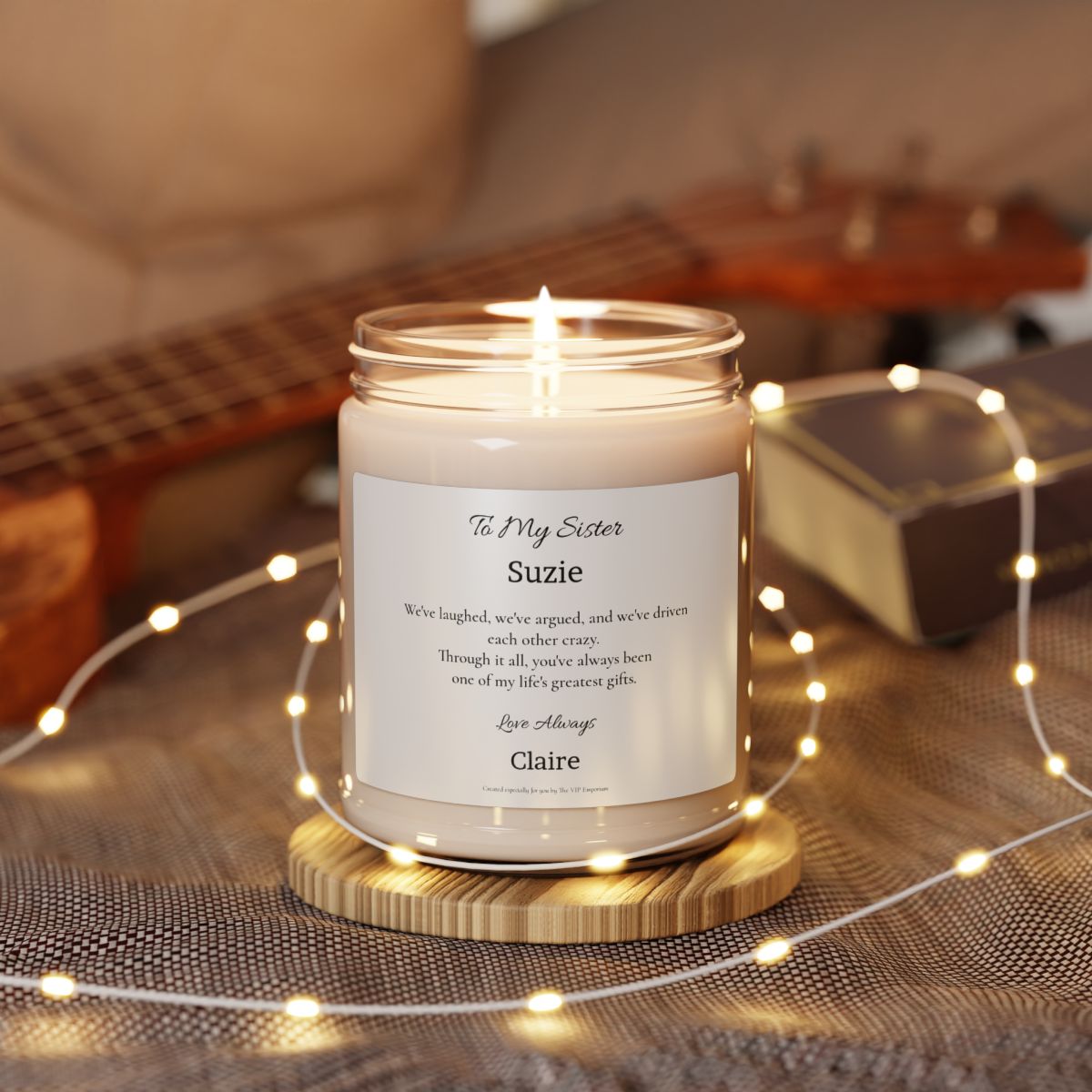 To My Sister – Through It All Personalised Scented Soy Candle | Custom Name Sister Gift