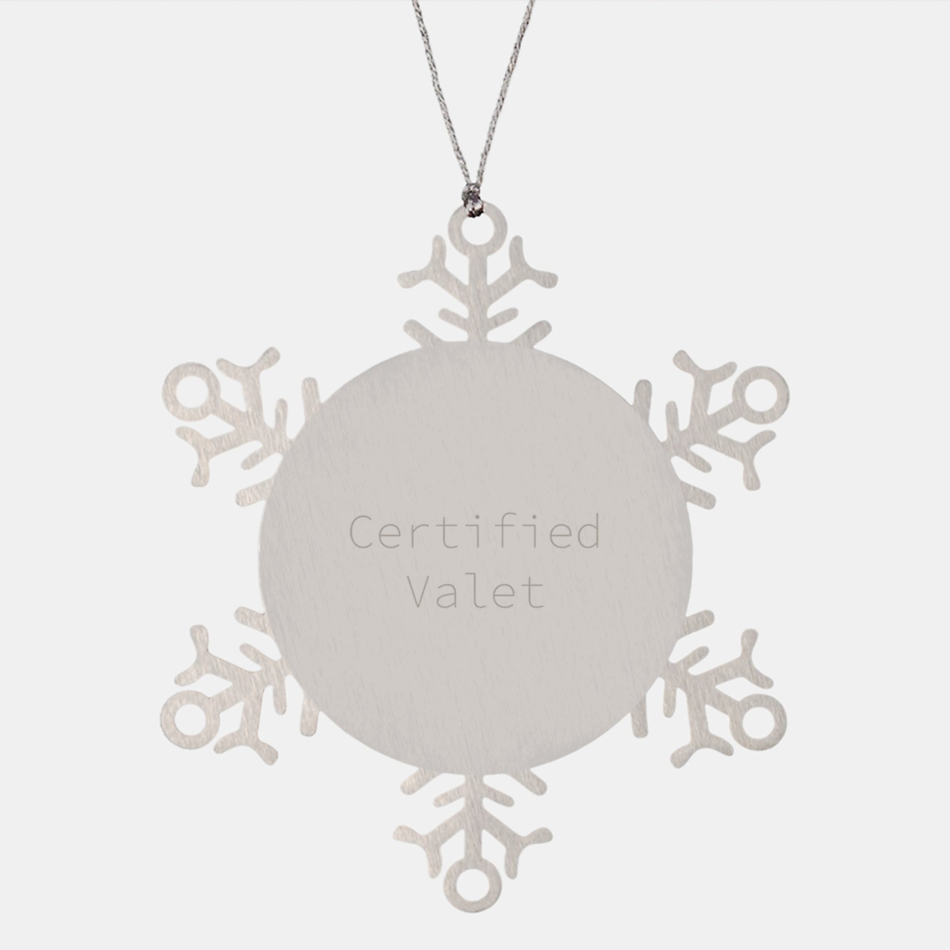 Funny Valet Gifts from Friends for Men - Certified Snowflake Ornament, Premium Stainless Steel, Shatterproof, 3.14 inches, Christmas Unique Gifts for Valet - Image 1