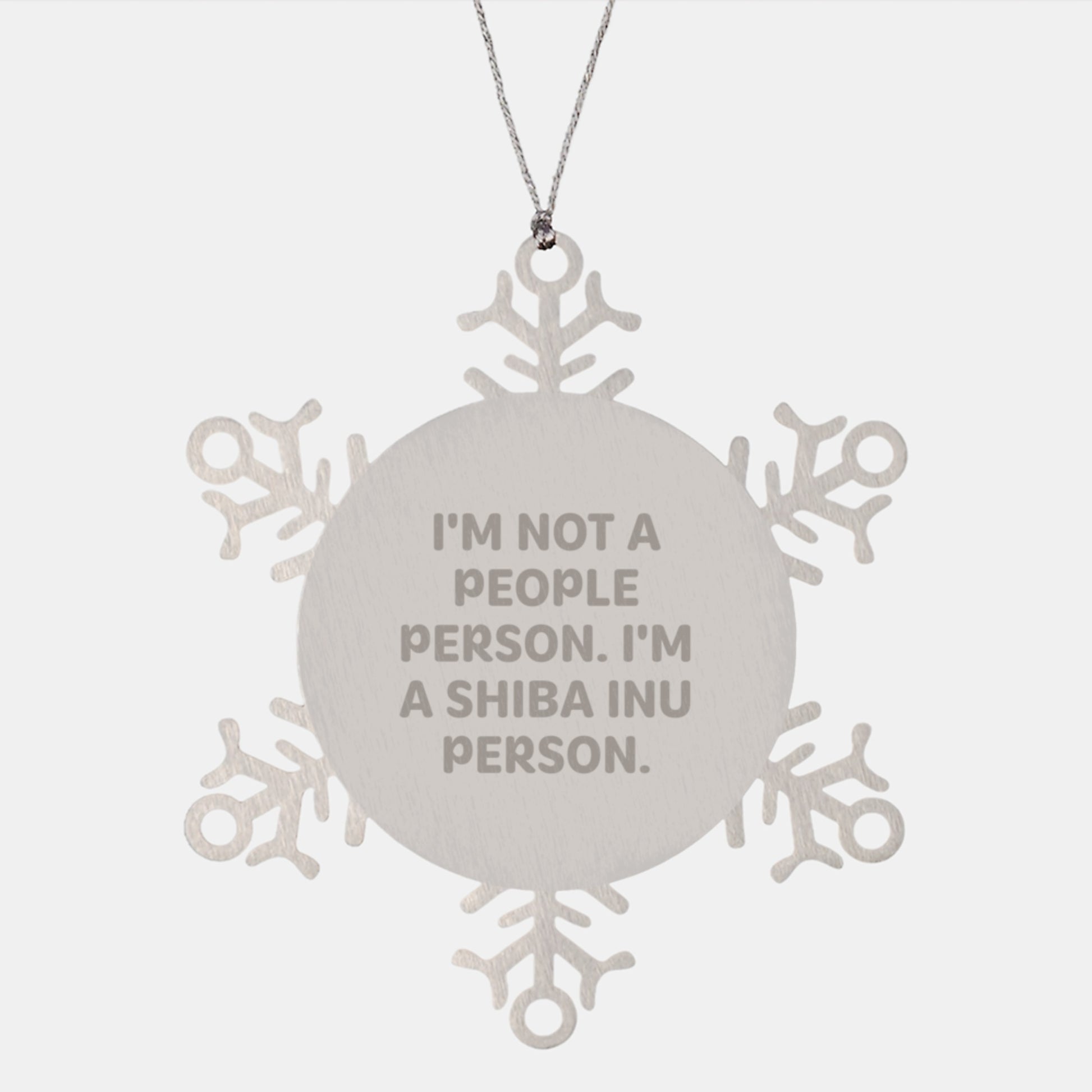 Shiba Inu Dog Snowflake Ornament Gifts from Friends for Christmas - 'I'm Not A People Person. I'm A Shiba Inu Person.' Quote Funny Stainless Steel - Image 1