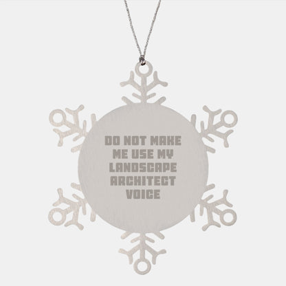 Funny Landscape Architect Snowflake Ornament, Gifts from Friends for Landscape Architects at Christmas - Image 1