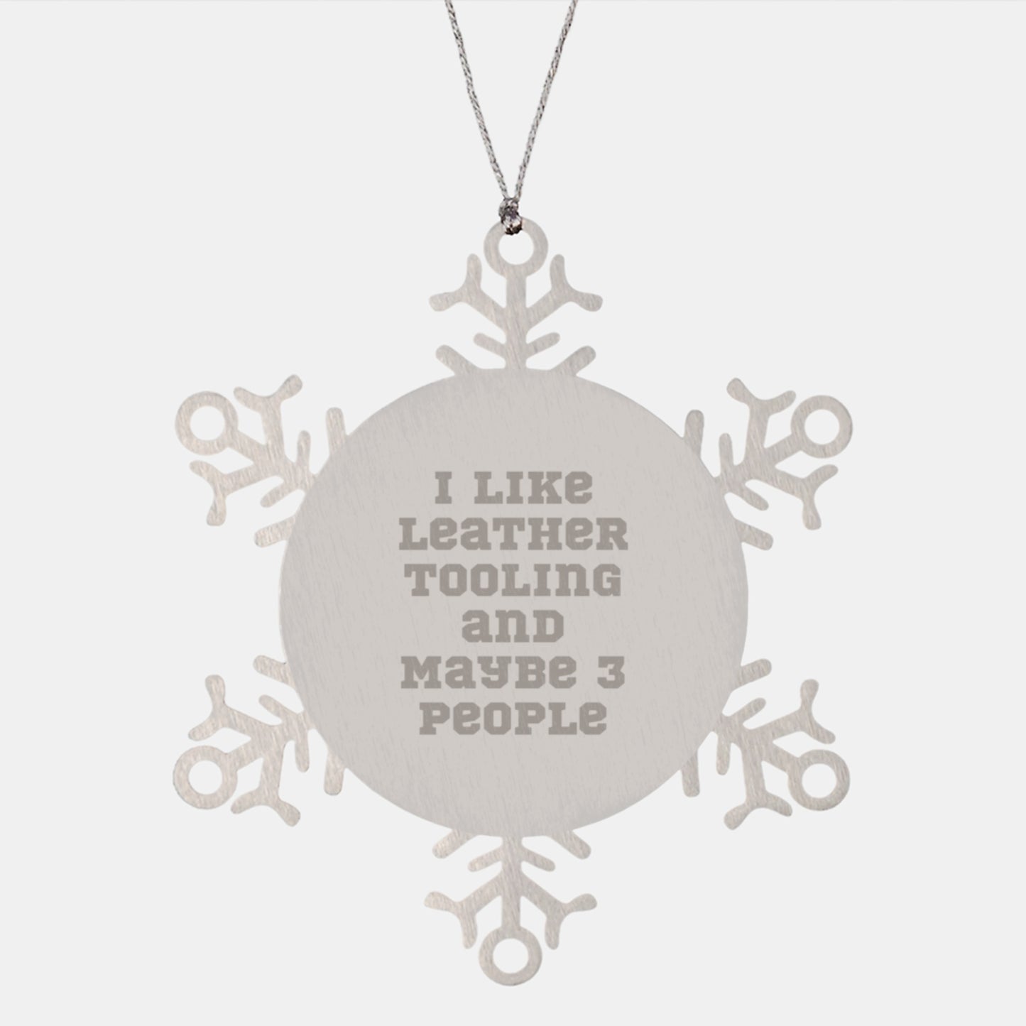 Funny Leather Tooling Gifts for Men - Stainless Steel Snowflake Ornament, Unique Christmas Unique Gifts from Friends - Image 1