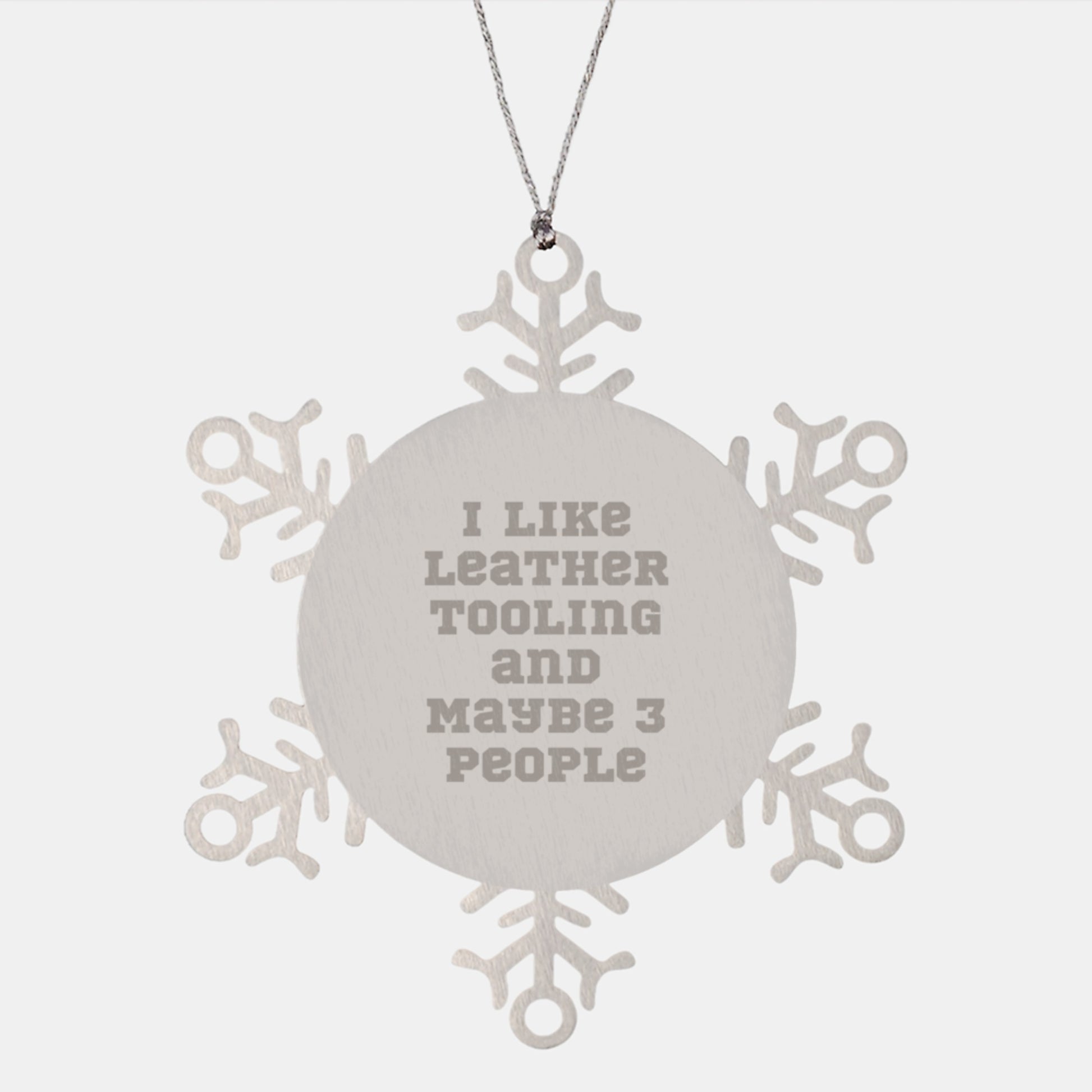 Funny Leather Tooling Gifts for Men - Stainless Steel Snowflake Ornament, Unique Christmas Unique Gifts from Friends - Image 1