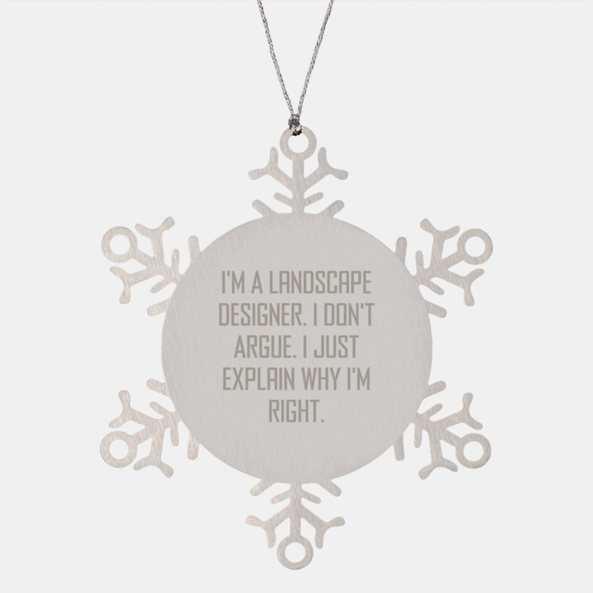 Funny Landscape Designer Gifts for Him - Snowflake Ornament with Inspirational Quote, Gift from Friends to Family Members, Christmas Unique Presents - Image 1