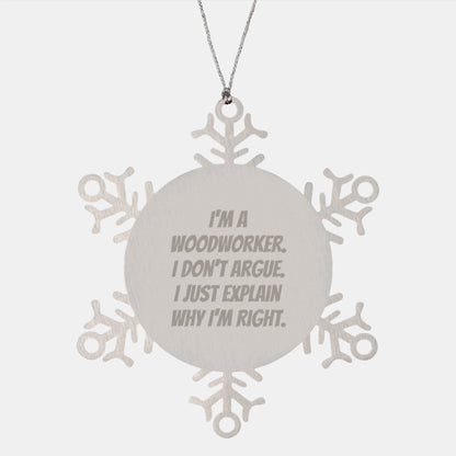 Woodworker's Delight, Funny Snowflake Ornament Gifts from Friends, Family, or Coworkers, Christmas Unique Presents for Him, Her, or Woodworker Enthusiasts - Image 1