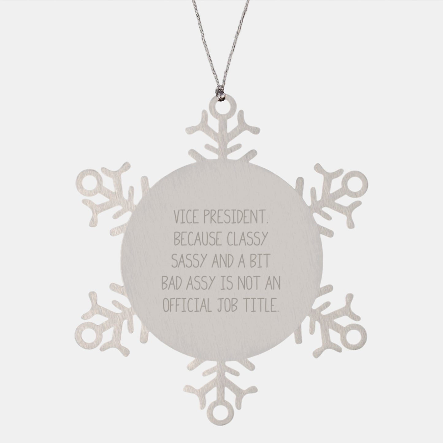 Funny Vice President Gifts, Snowflake Ornament for Vice President Men, Gifts from Friends and Family for Christmas Unique Gifts - Image 1