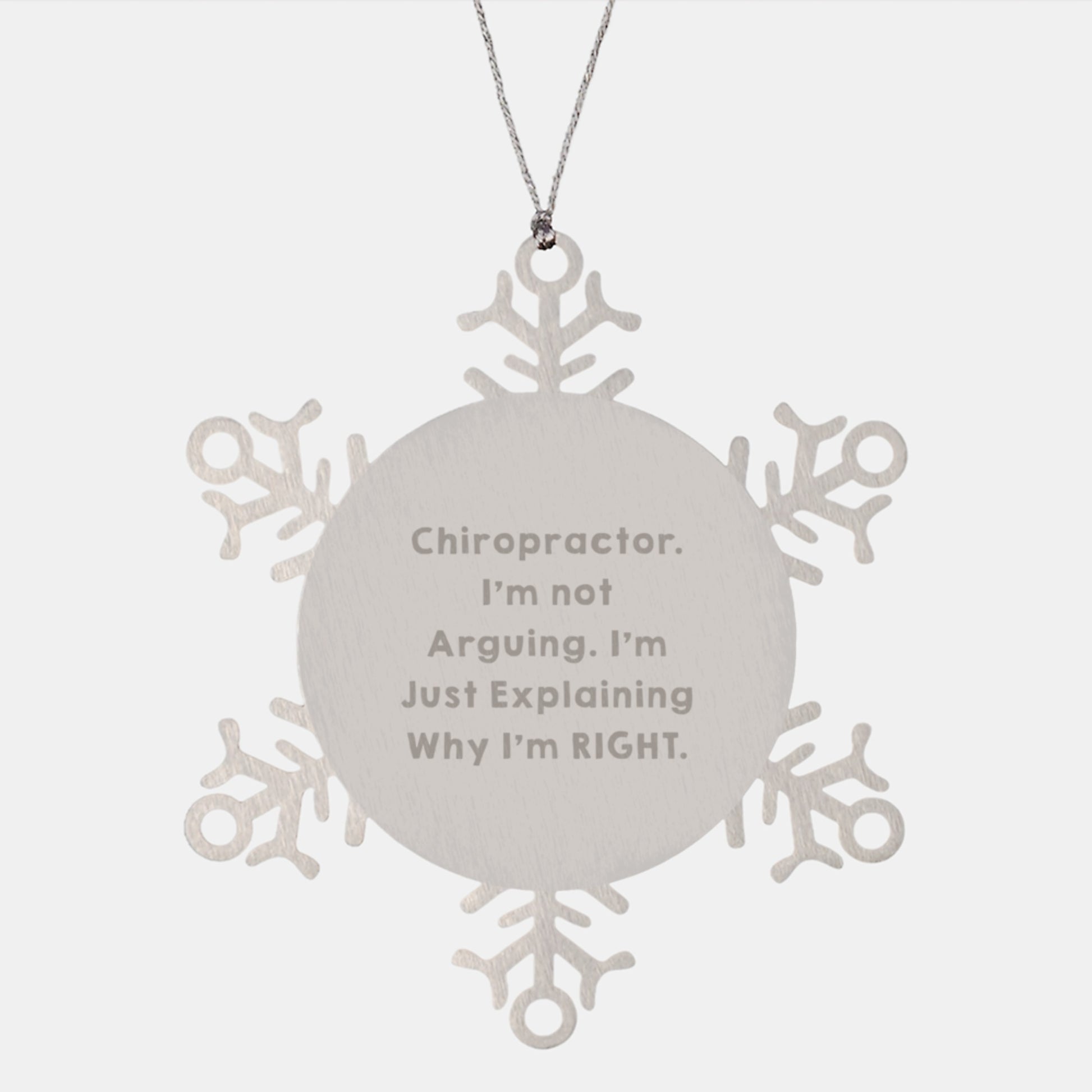 Chiropractor Humor Gifts from Men, Funny Snowflake Ornament Chiropractor Christmas Unique Gifts for Chiropractor Friends - Image 1