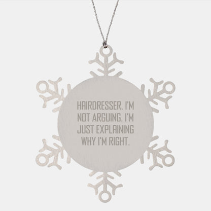 Funny Hairdresser Gifts from Friends for Hairdresser Snowflake Ornament Stainless Steel Christmas Unique Decorations - Image 1