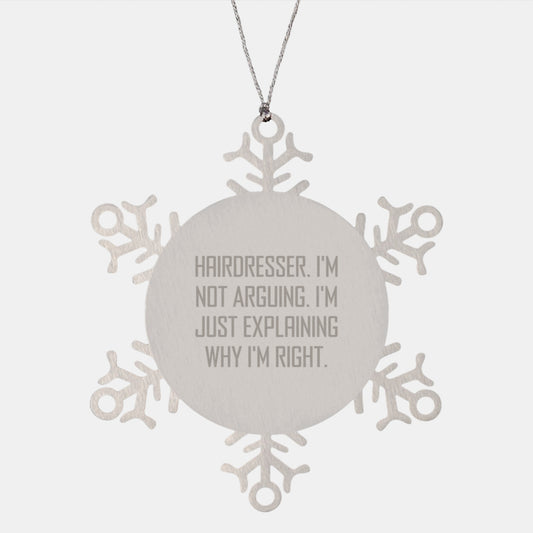 Funny Hairdresser Gifts from Friends for Hairdresser Snowflake Ornament Stainless Steel Christmas Unique Decorations - Image 1