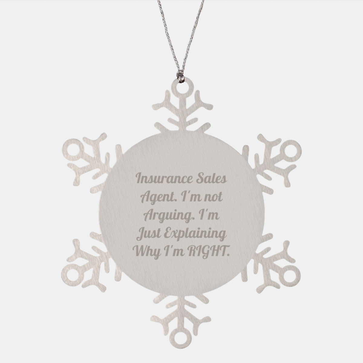 Funny Insurance Sales Agent Snowflake Ornament, Gifts for the Best Insurance Agent, Christmas Unique Gifts from Coworkers - Image 1