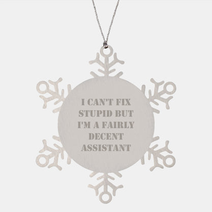 Funny Assistant Snowflake Ornaments Gifts from Family for Men's Office - Image 1