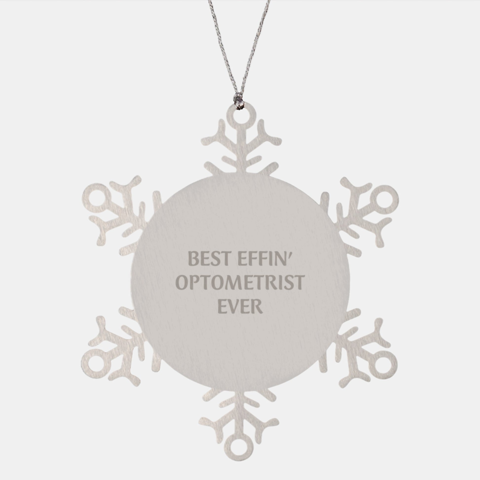 Optometrist Gifts, Funny Quote Snowflake Ornament, Gifts from Men to Optometrist, Perfect Christmas Unique Gifts for Him - Image 1