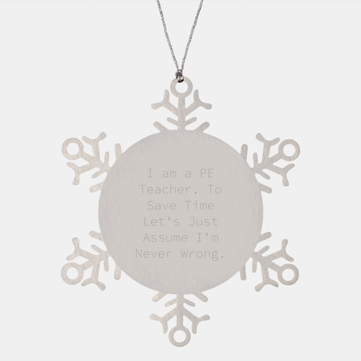 Funny PE Teacher Gifts from Friends - Inspirational Snowflake Ornament for Women, PE Teacher Christmas Unique Gifts - Image 1