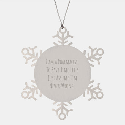 Funny Pharmacist Gift, Snowflake Ornament for Pharmacist Friends, Gifts for Pharmacist Men, Christmas Unique Gifts from Family to Friends - Image 1