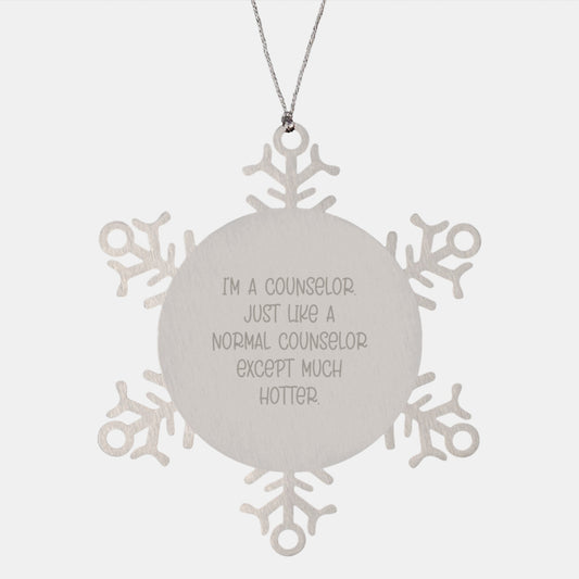 Funny Counselor Gifts from Friends for Counselor, Snowflake Ornament, Christmas Unique Gifts - Image 1