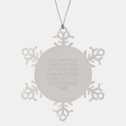 Fun and Inspirational Gifts from Friends for Registered Nurses - Beautiful Stainless Steel Snowflake Ornament - Unique Christmas Unique Gifts for Registered Nurse - Image 1