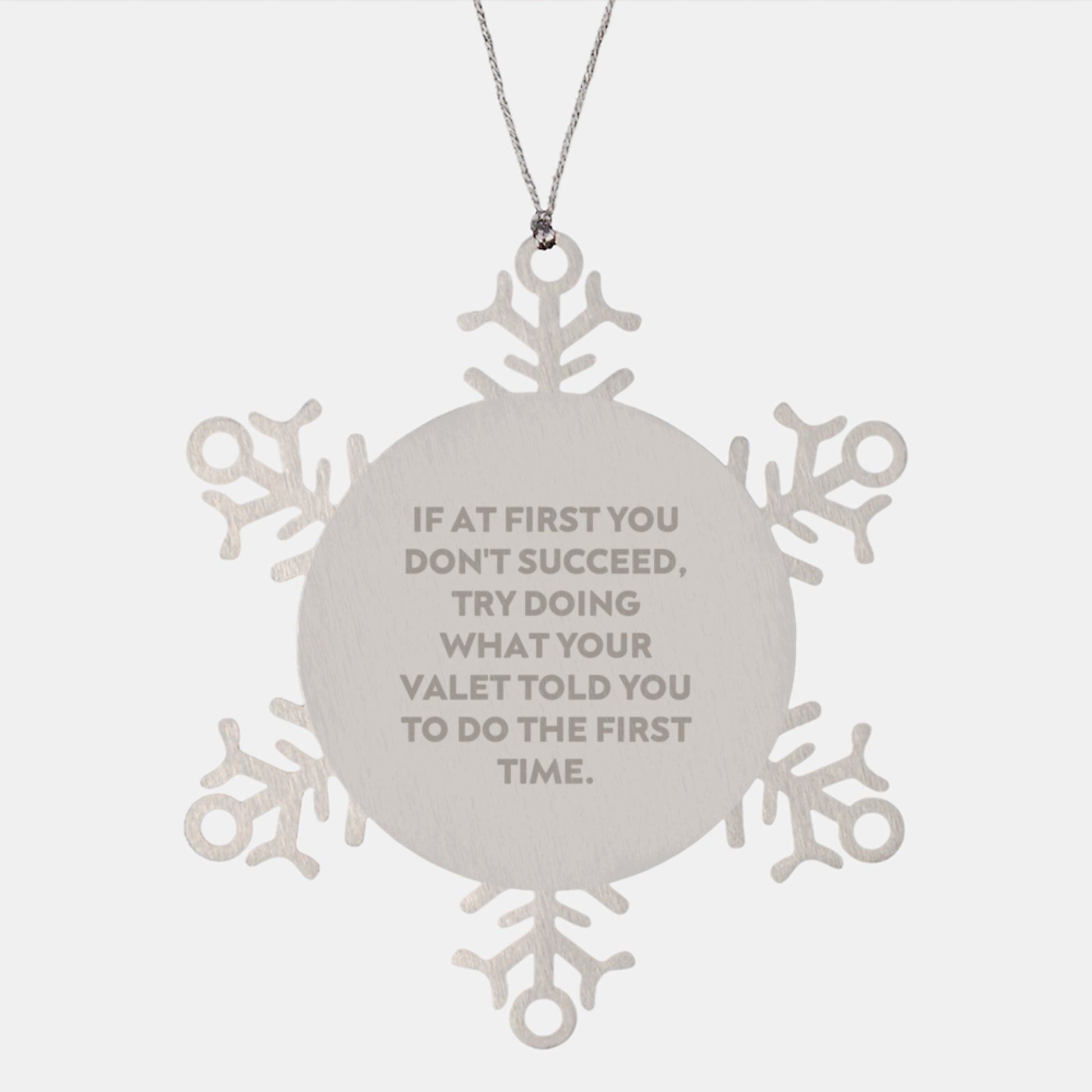 Funny Valet Gifts from Men to Valet, Snowflake Ornament for Christmas Unique Gifts, Inspirational Valet Quote - Image 1