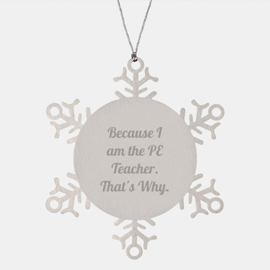 Christmas Gift for Her PE Teacher Snowflake Ornament Present - Image 1