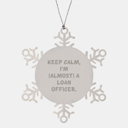 Keep Calm Loan Officer Snowflake Christmas Ornament for Friend Xmas Gift - Image 1