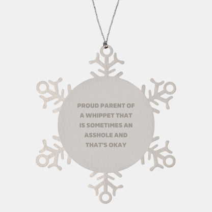 Whippet Dog Snowflake Ornament Gifts from Proud Parents for Whippet Dog Lovers - Funny Christmas Unique Gifts for Friends - Image 1