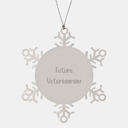 Funny Veterinarian Snowflake Ornament Gifts from Family to Future Veterinarian, Inspirational Quote, Christmas Unique Gifts - Image 1