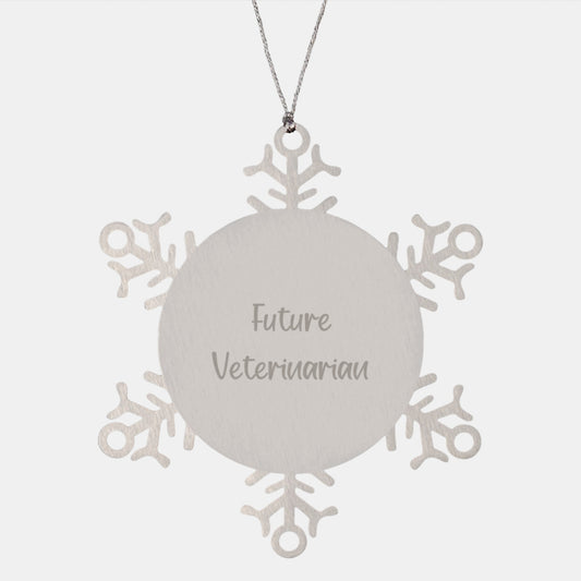 Funny Veterinarian Snowflake Ornament Gifts from Family to Future Veterinarian, Inspirational Quote, Christmas Unique Gifts - Image 1