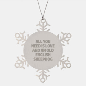 Old English SheepDog Christmas Unique Gifts from Friends, Funny Snowflake Ornament for Old English SheepDog Lovers, Christmas Unique Gift for Family - Image 1
