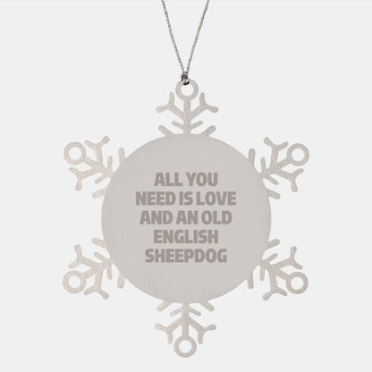 Old English SheepDog Christmas Unique Gifts from Friends, Funny Snowflake Ornament for Old English SheepDog Lovers, Christmas Unique Gift for Family - Image 1