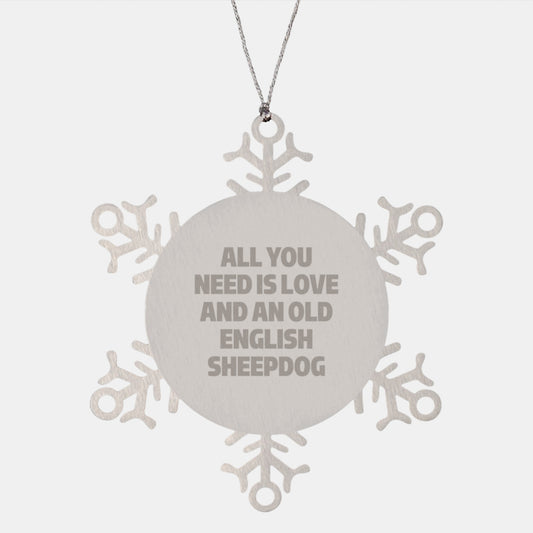 Old English SheepDog Christmas Unique Gifts from Friends, Funny Snowflake Ornament for Old English SheepDog Lovers, Christmas Unique Gift for Family - Image 1