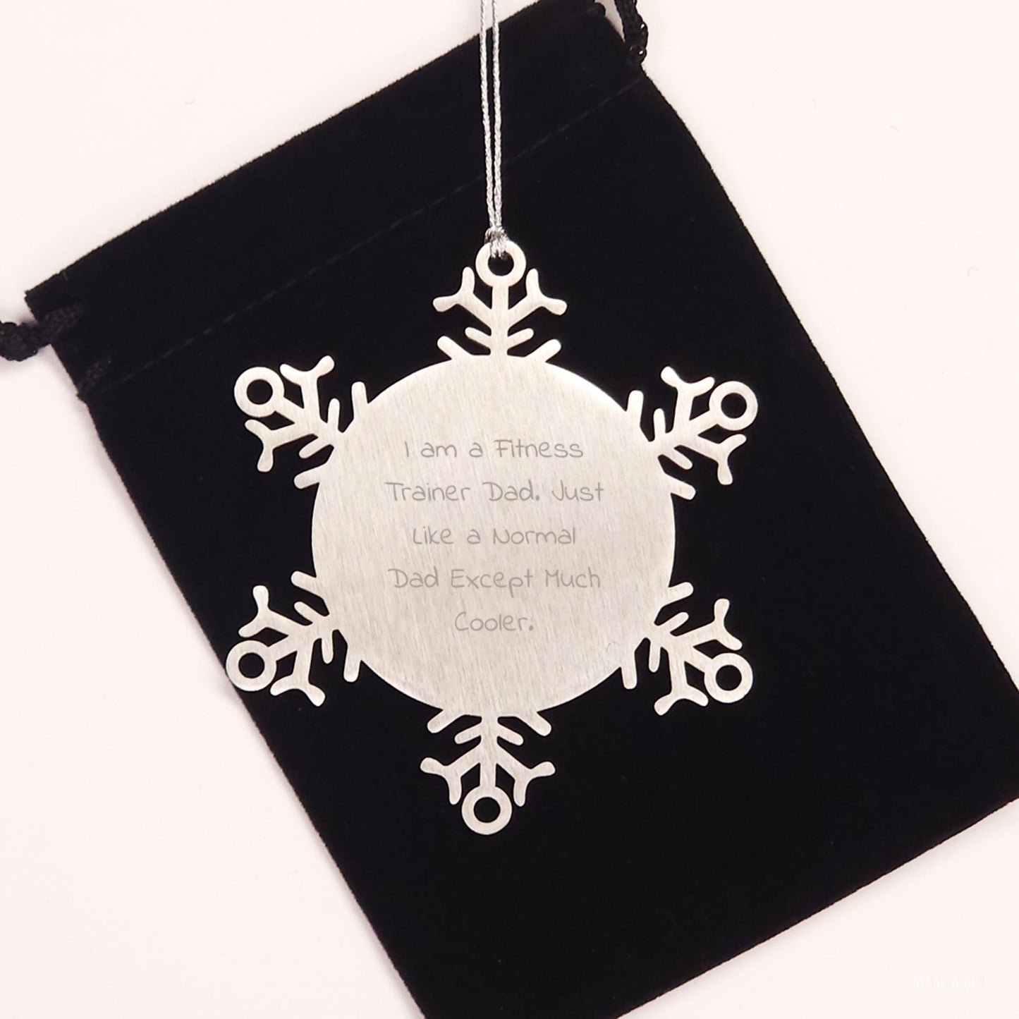 Gifts from Fitness Trainers for Family, Funny Snowflake Ornament for Dad, Fitness Trainer Christmas Unique Gifts - Image 2