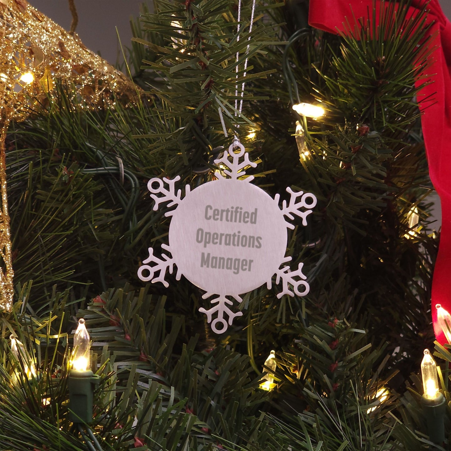 Funny Operations Manager Gifts from Friends for Christmas - Snowflake Ornament, Certified Operations Manager Quote - Image 3