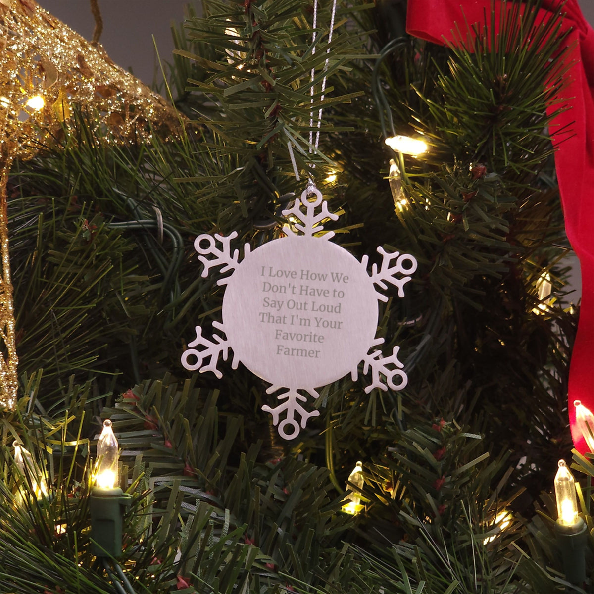 Funny Farmer Gifts for Men from Family, Unique Snowflake Ornament with Quote, Christmas Unique Gifts for Farmer - Image 3