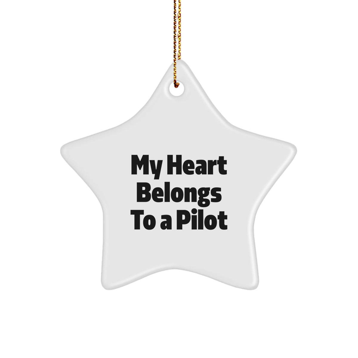 Funny Pilot Star Ornament Gifts from Friends for Men Pilot Enthusiasts, My 'Heart Belongs To A Pilot', Christmas Unique - Image 1