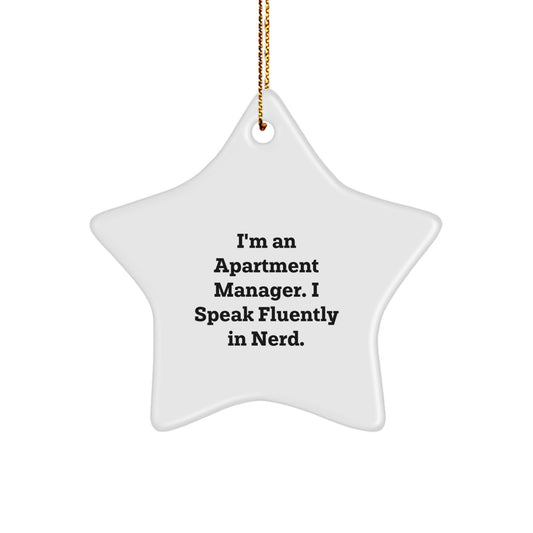 Funny Apartment Manager Star Ornament, Gifts from Family for Men or Women, Unique Christmas Unique Gifts for Apartment Manager Friends - Image 1