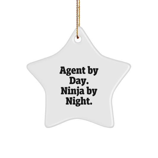 Funny Agent Star Ornament Gifts from Friends or Family for Agent By Day Ninja By Night Christmas Unique Gifts - Image 1