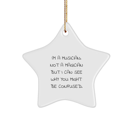 Funny Musician Star Ornament Gifts from Family - Christmas Unique Gifts for Musician Friends - Image 1