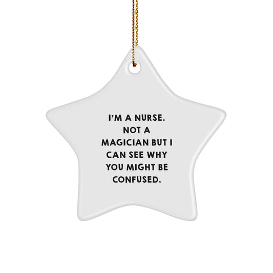 Funny Gifts from Friends, Coworkers, or Family for Nurses with Star Ornament, Perfect for Christmas Decorations - Image 1