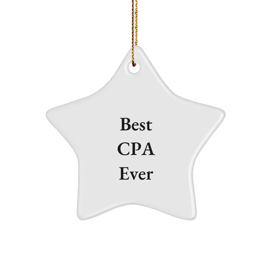 Funny CPA Gifts from Friends - Best Cpa Ever - Star Ornament for Christmas - Image 1