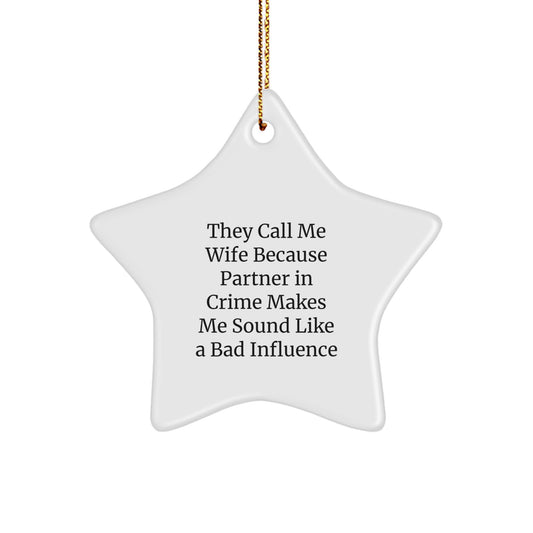 Wife Star Ornament Keepsake for Her Elegant Vivid Christmas Gift - Image 1